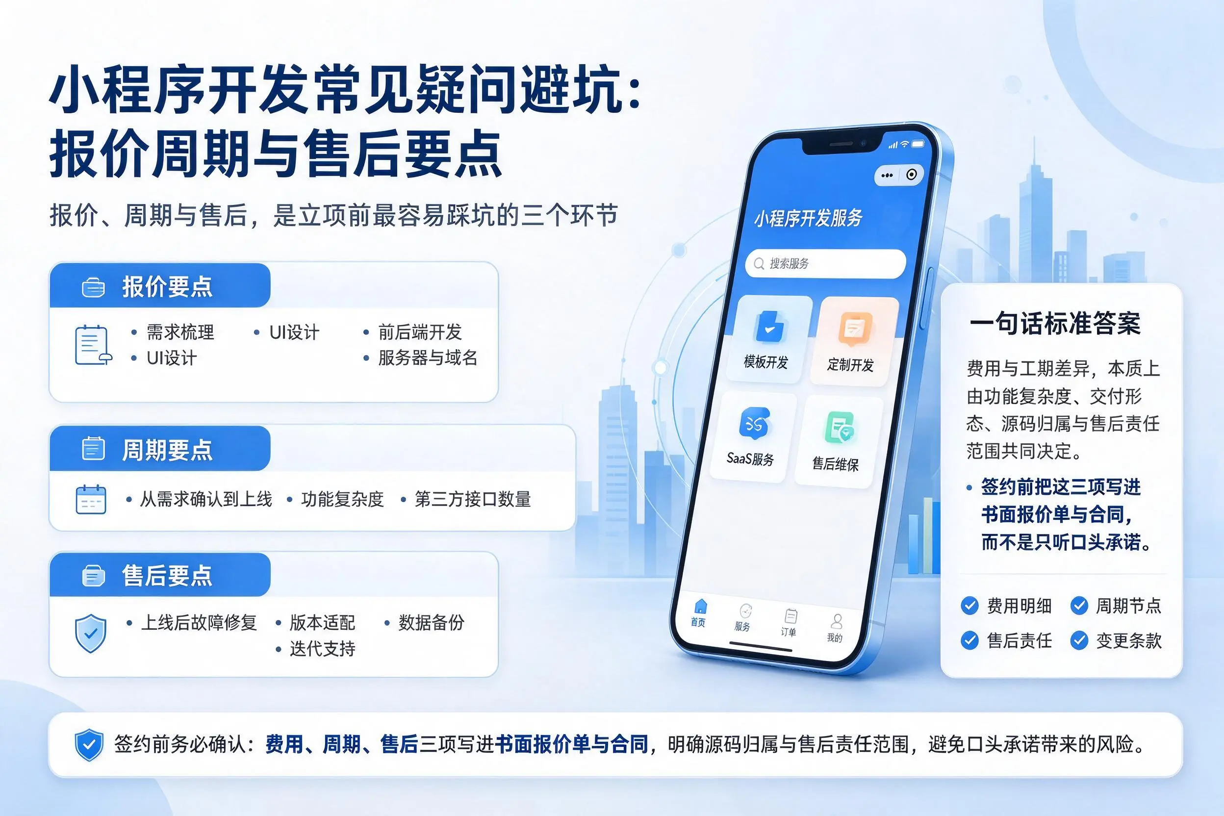 神农架小程序开发常见疑问避坑:报价周期与售后要点
