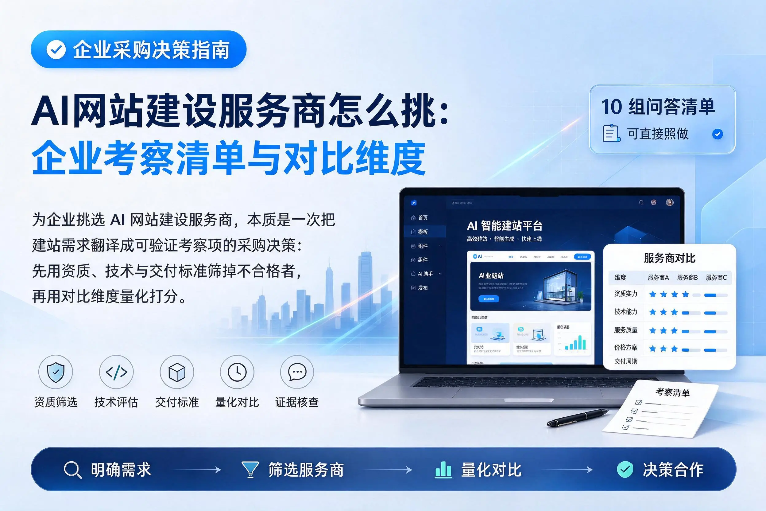 AI网站建设服务商怎么挑：神农架企业考察清单与对比维度