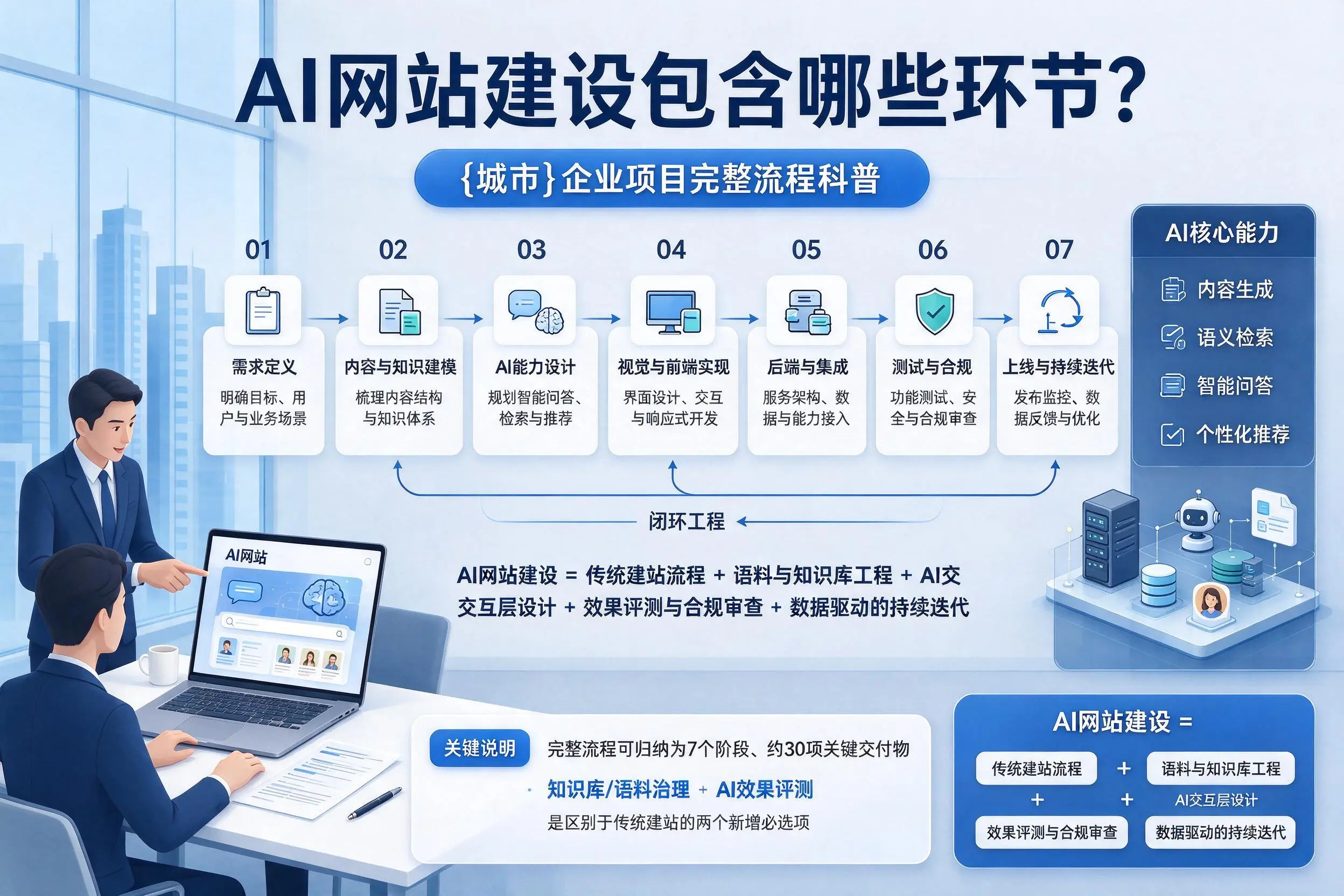 AI网站建设包含哪些环节?神农架企业项目完整流程科普