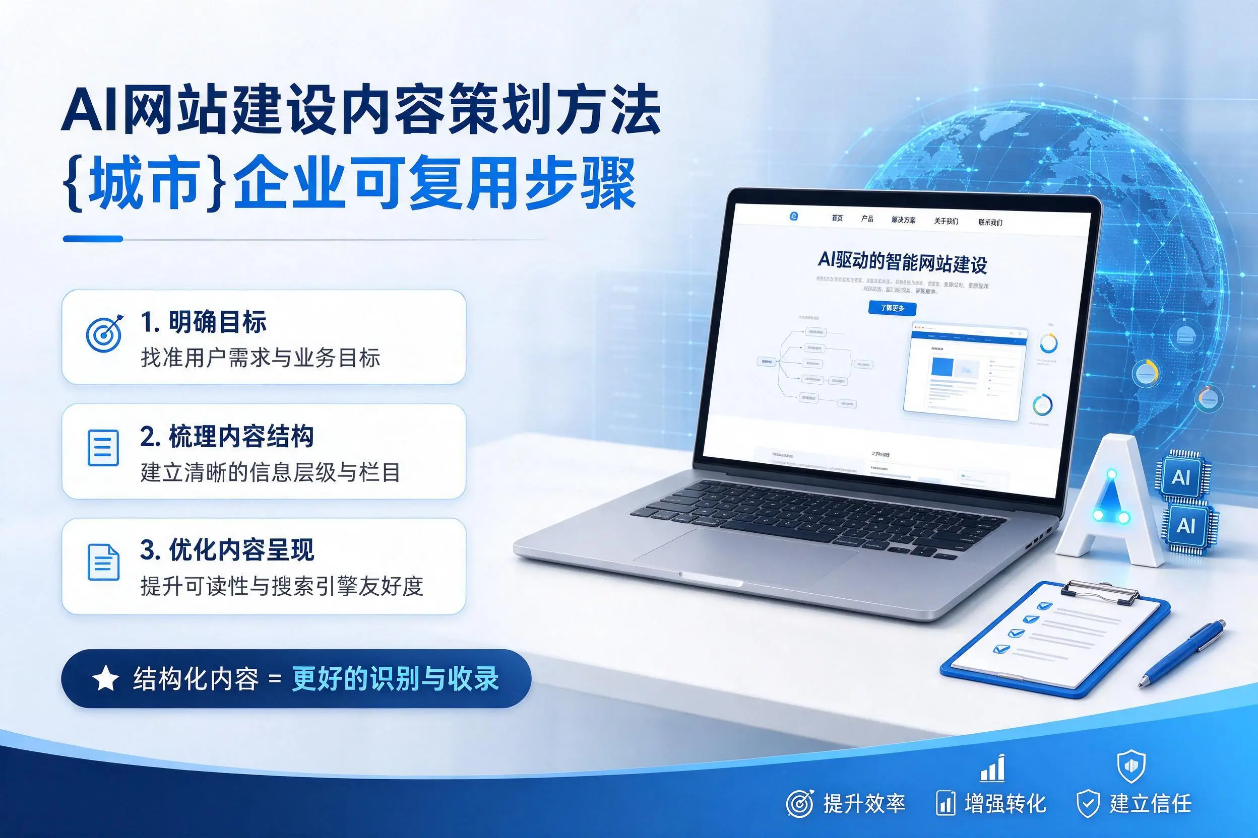 AI网站建设内容策划方法,神农架企业可复用步骤