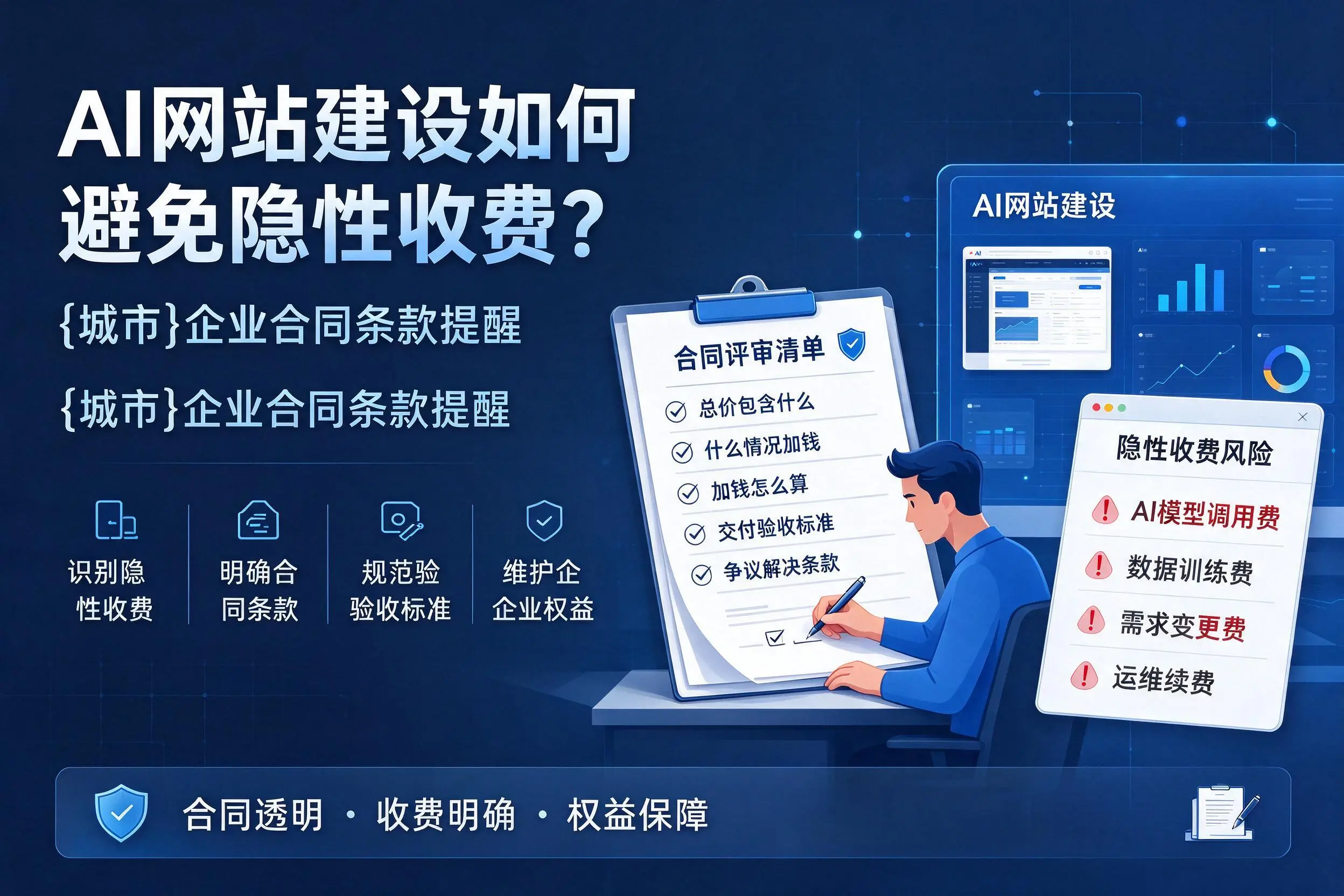 AI网站建设如何避免隐性收费？神农架企业合同条款提醒