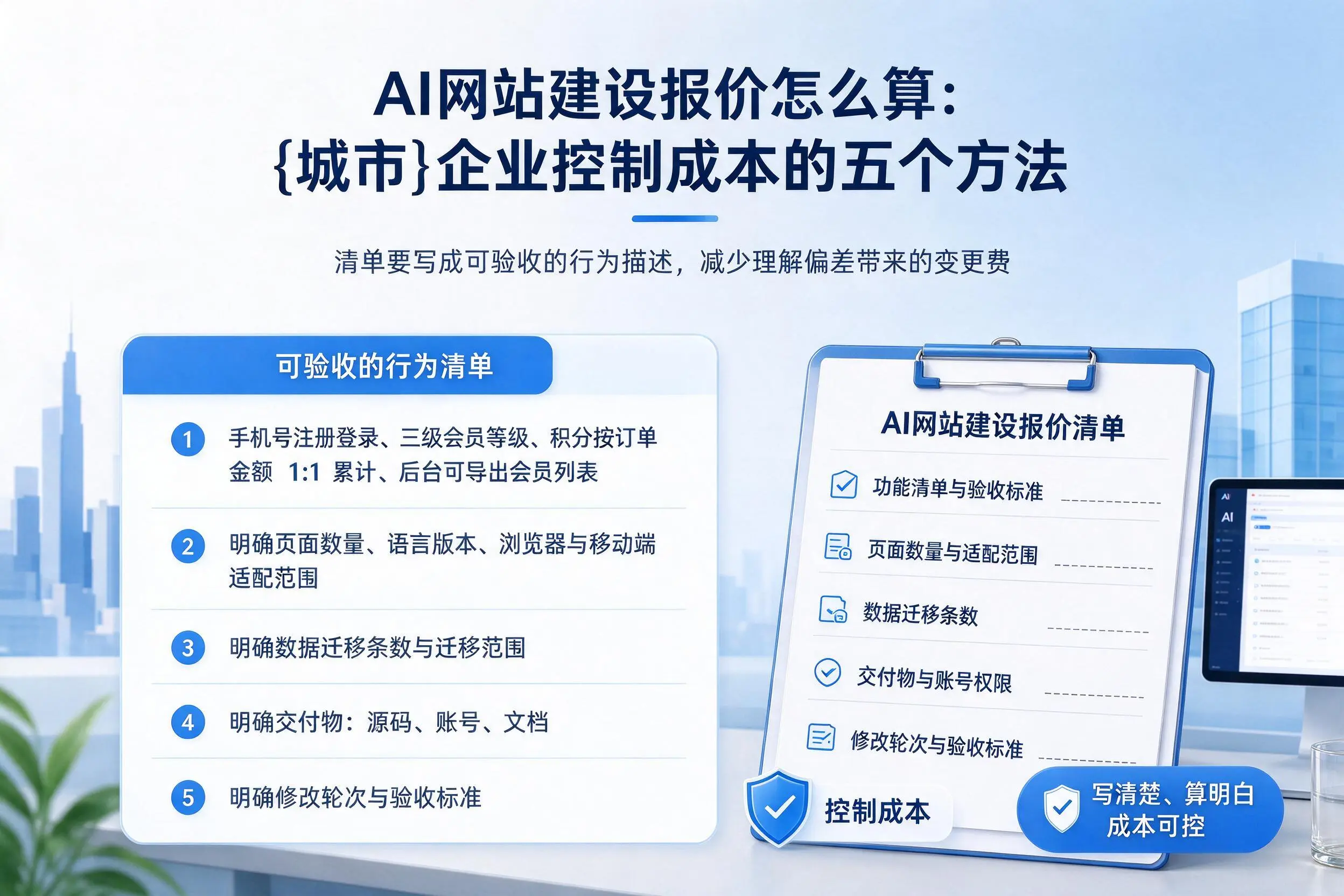 AI网站建设报价怎么算：神农架企业控制成本的五个方法